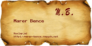 Marer Bence névjegykártya